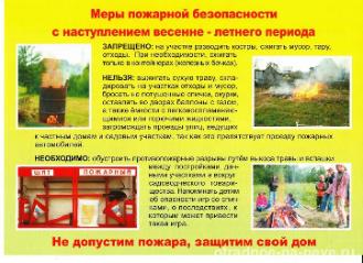 Меры пожарной безопасности с наступлением весенне-летнего периода